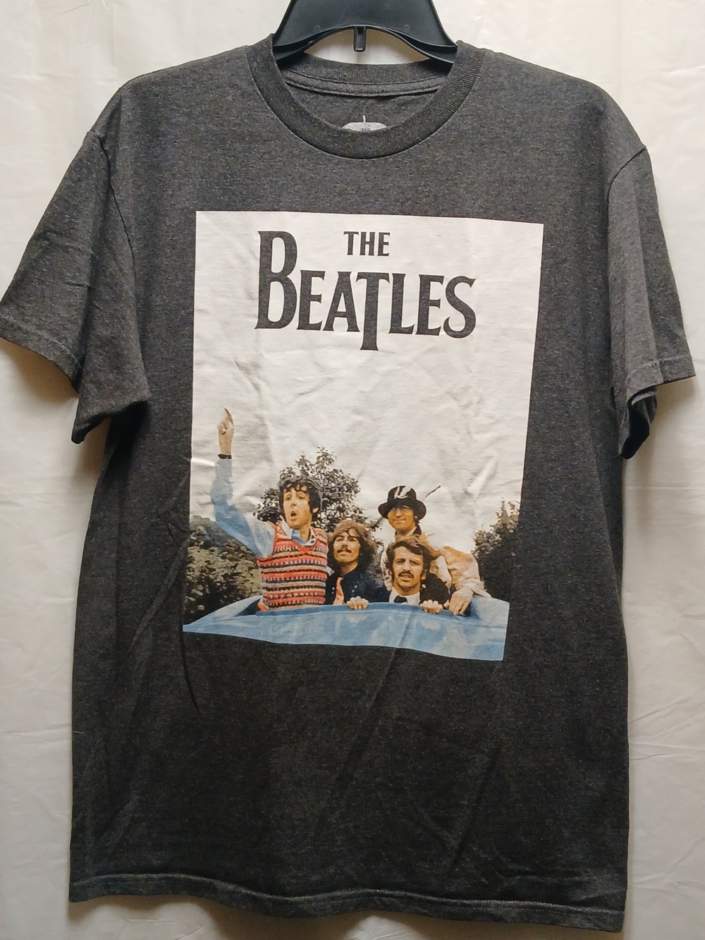 The Beatles Men's Graphic Tee in Charcoal with Multicolor Photo Print